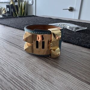 Hermes Gold and Blue Bracelet